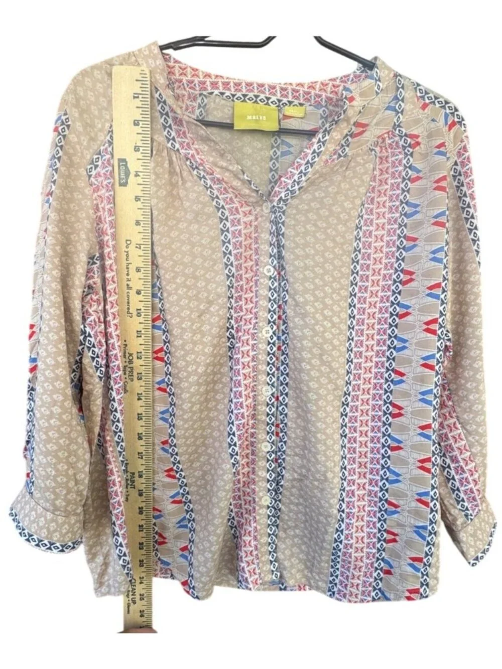 Maeve ANTHROPOLOGIE Sunset District Button Down Southwestern Print Blouse Small - Picture 7 of 8